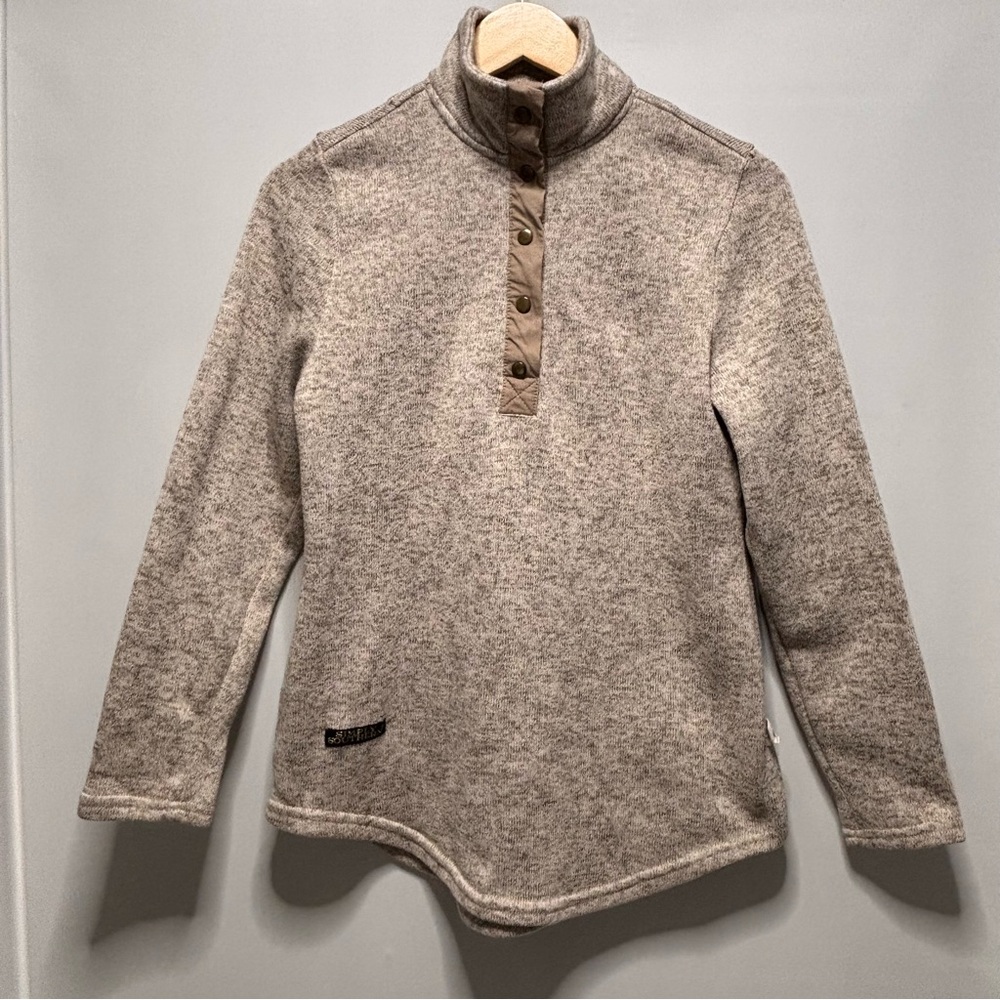 Simply Southern Pullover Sweatshirt Sweater Fleece Type Snaps Oatmeal Women S